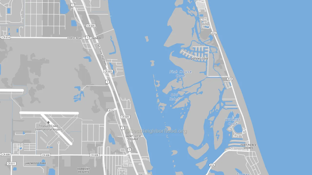 Transit Grade map of St. Lucie Village, FL