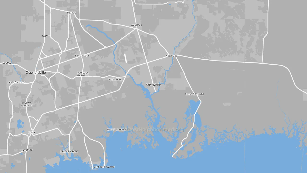 Transit Grade map of St. Marks, FL