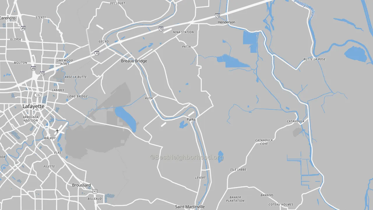Transit Grade map of St. Martin Parish, LA