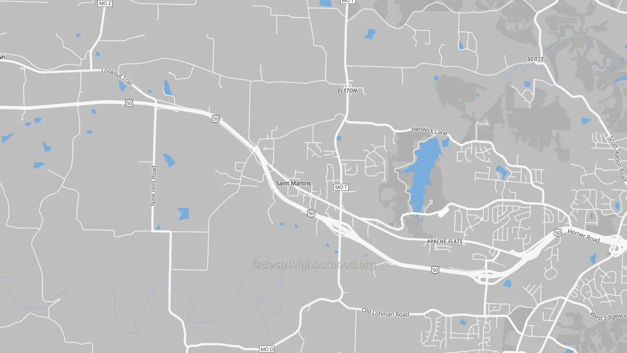 Transit Grade map of St. Martins, MO