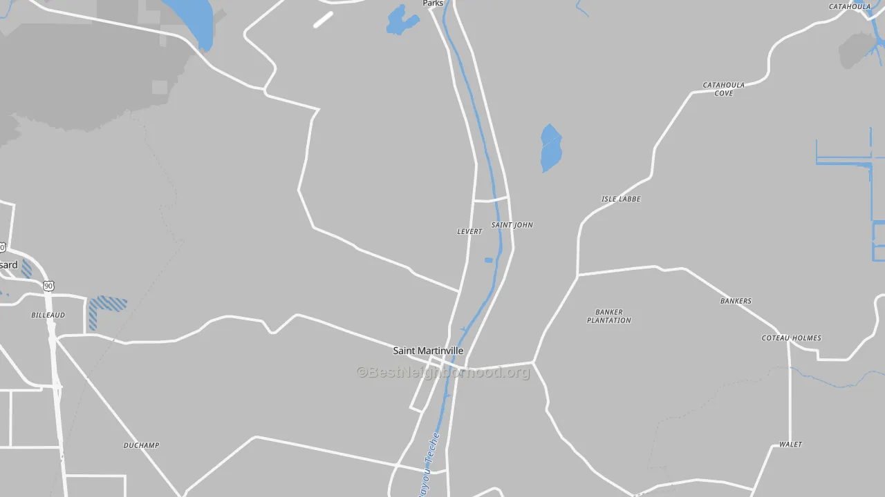 Transit Grade map of St. Martinville, LA