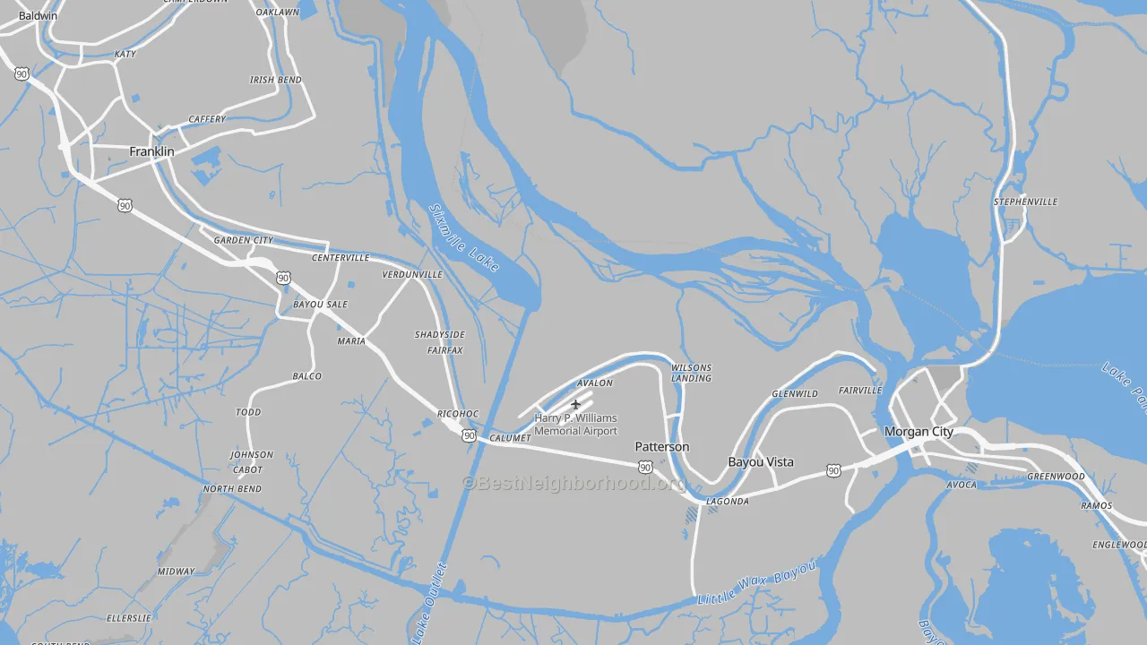 Transit Grade map of St. Mary Parish, LA