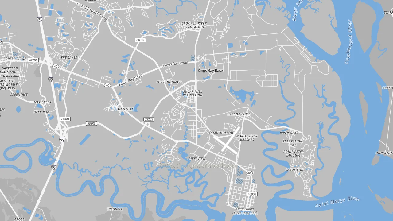 Transit Grade map of St. Marys, GA