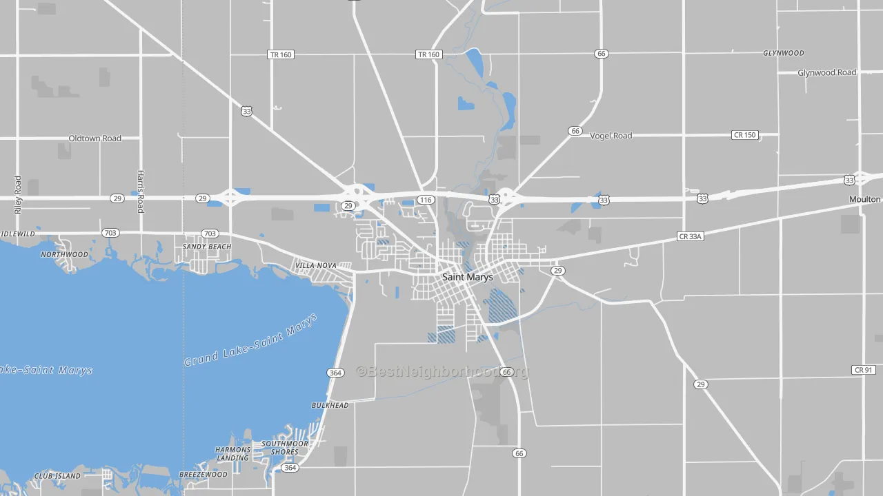 Transit Grade map of St. Marys, OH