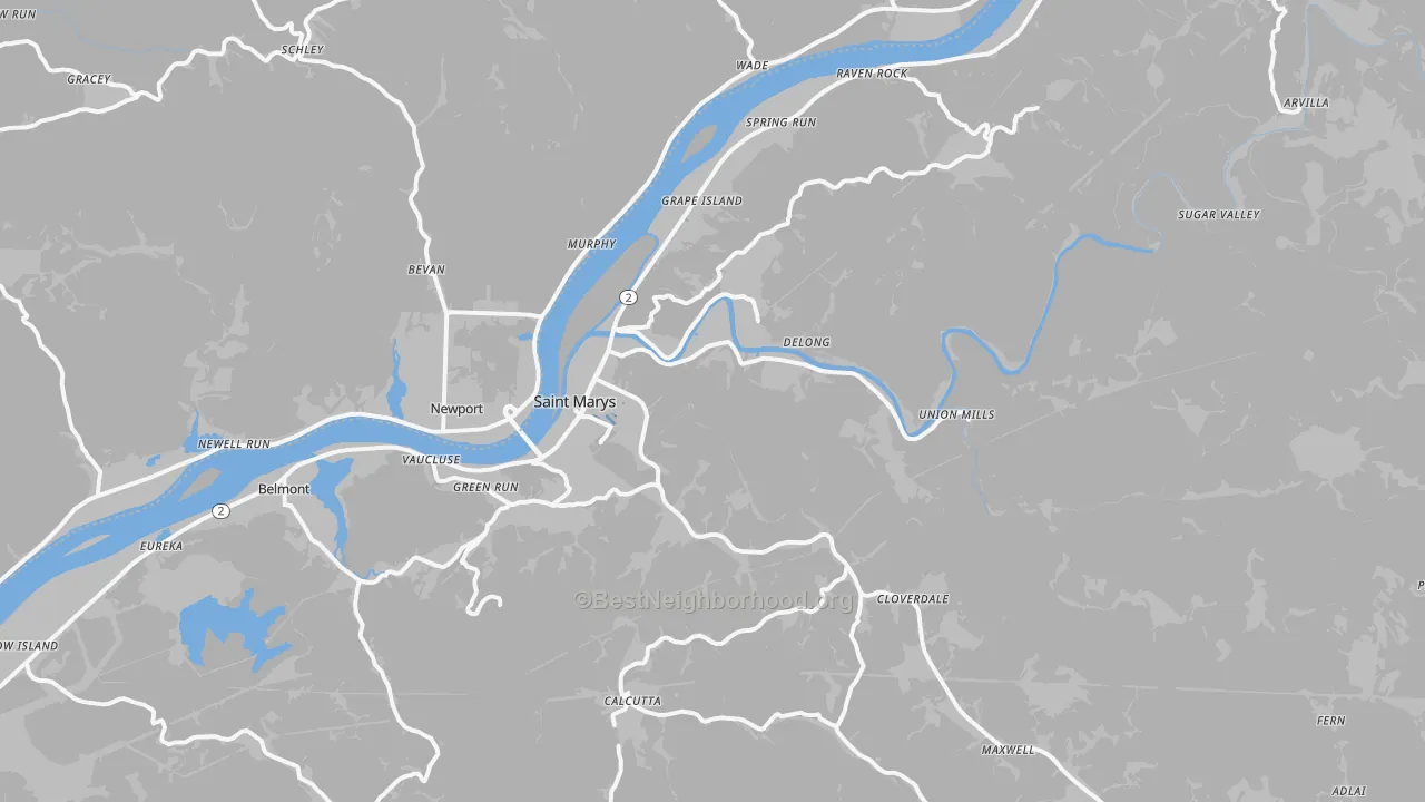 Transit Grade map of St. Marys, WV