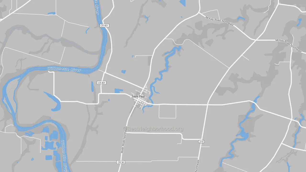 Transit Grade map of St. Paul, OR