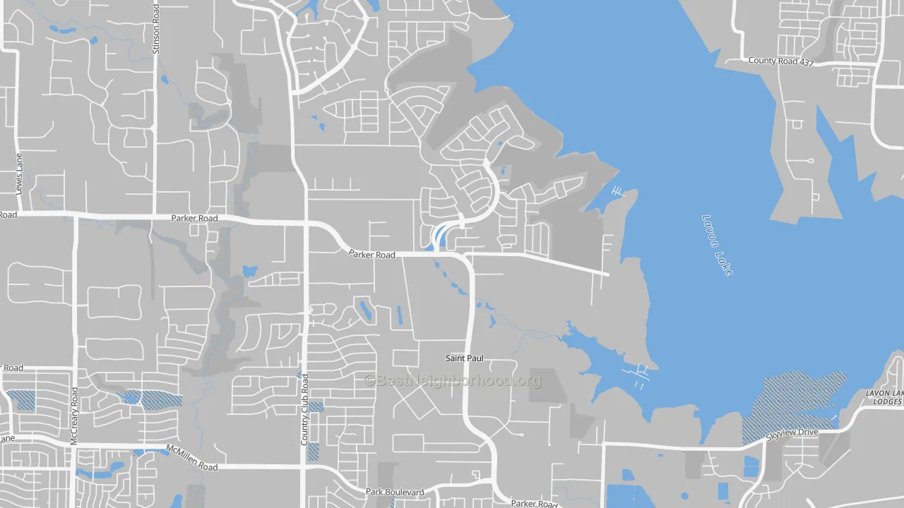 Transit Grade map of St. Paul, TX