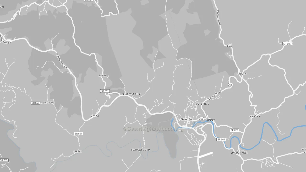 Transit Grade map of St. Paul, VA