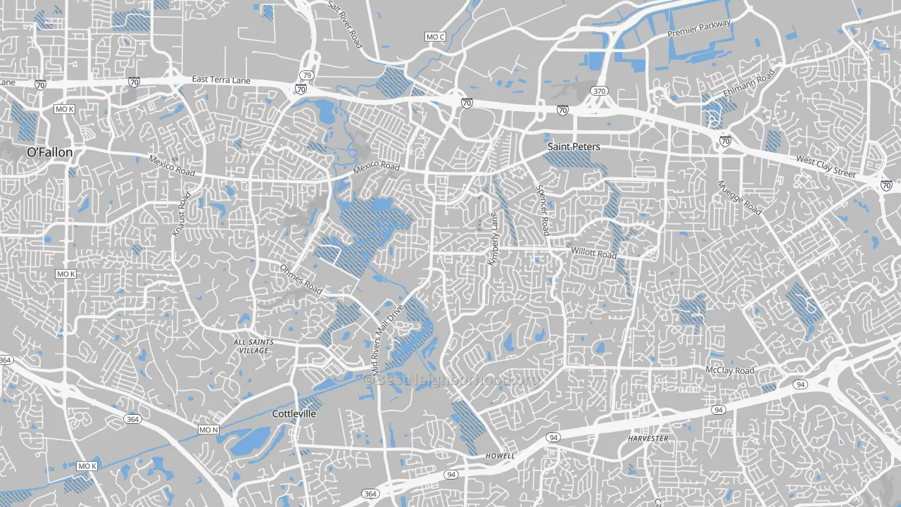 Transit Grade map of St. Peters, MO