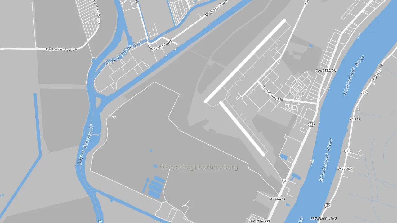 Transit Grade map of St. Rosalie, LA
