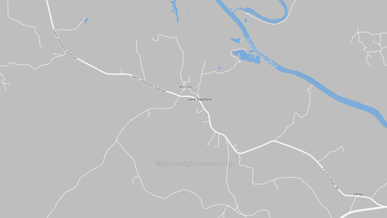 Transit Grade map of St. Stephens, AL