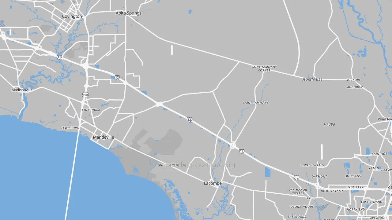 Transit Grade map of St. Tammany Parish, LA