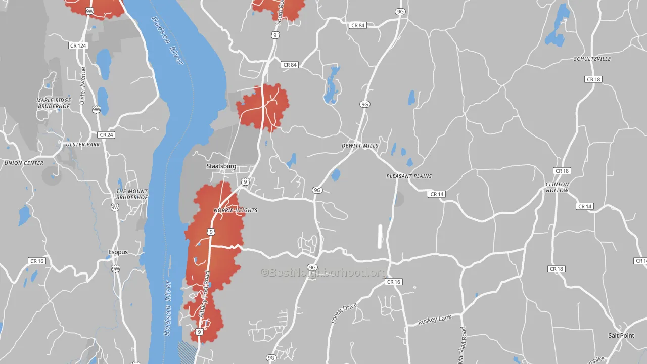 Transit Grade map of Staatsburg, NY
