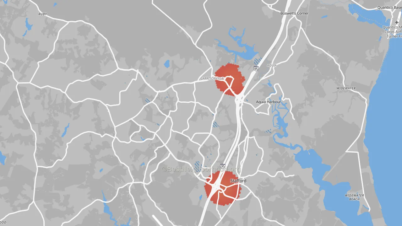 Transit Grade map of Stafford, VA