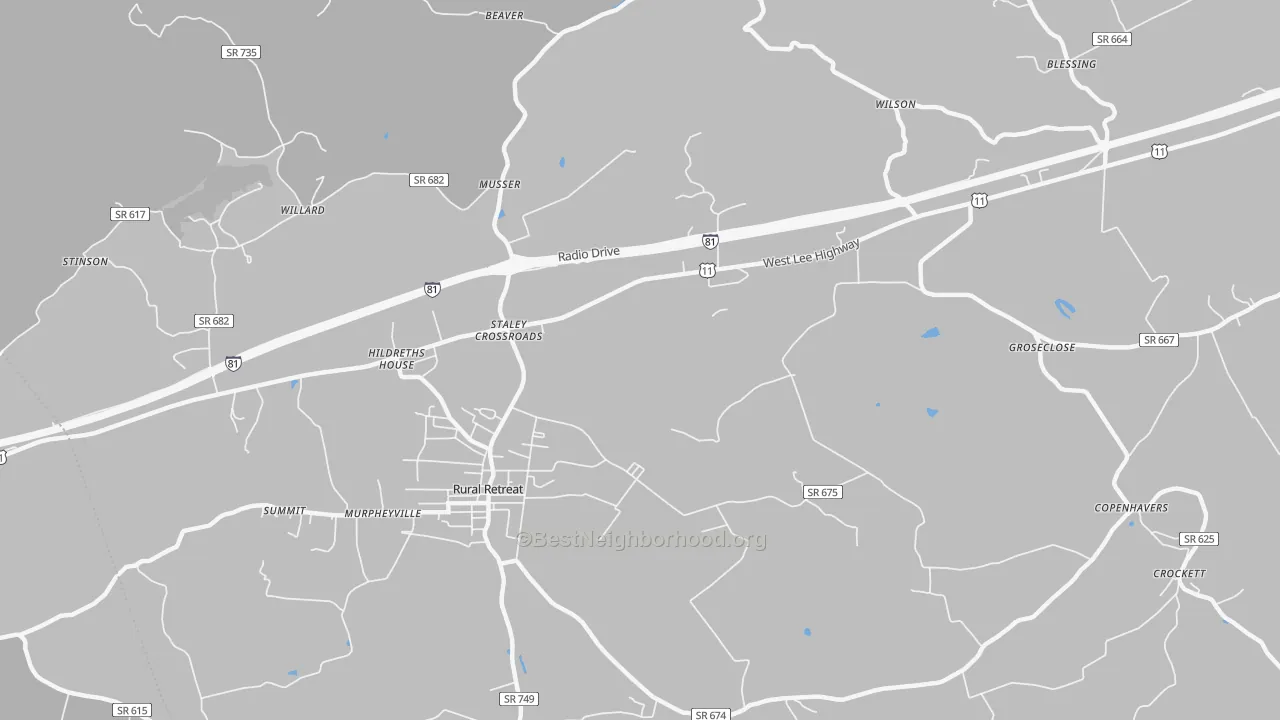 Transit Grade map of Staley Crossroads, VA