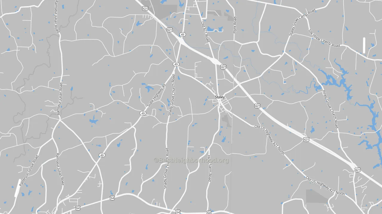 Transit Grade map of Staley, NC