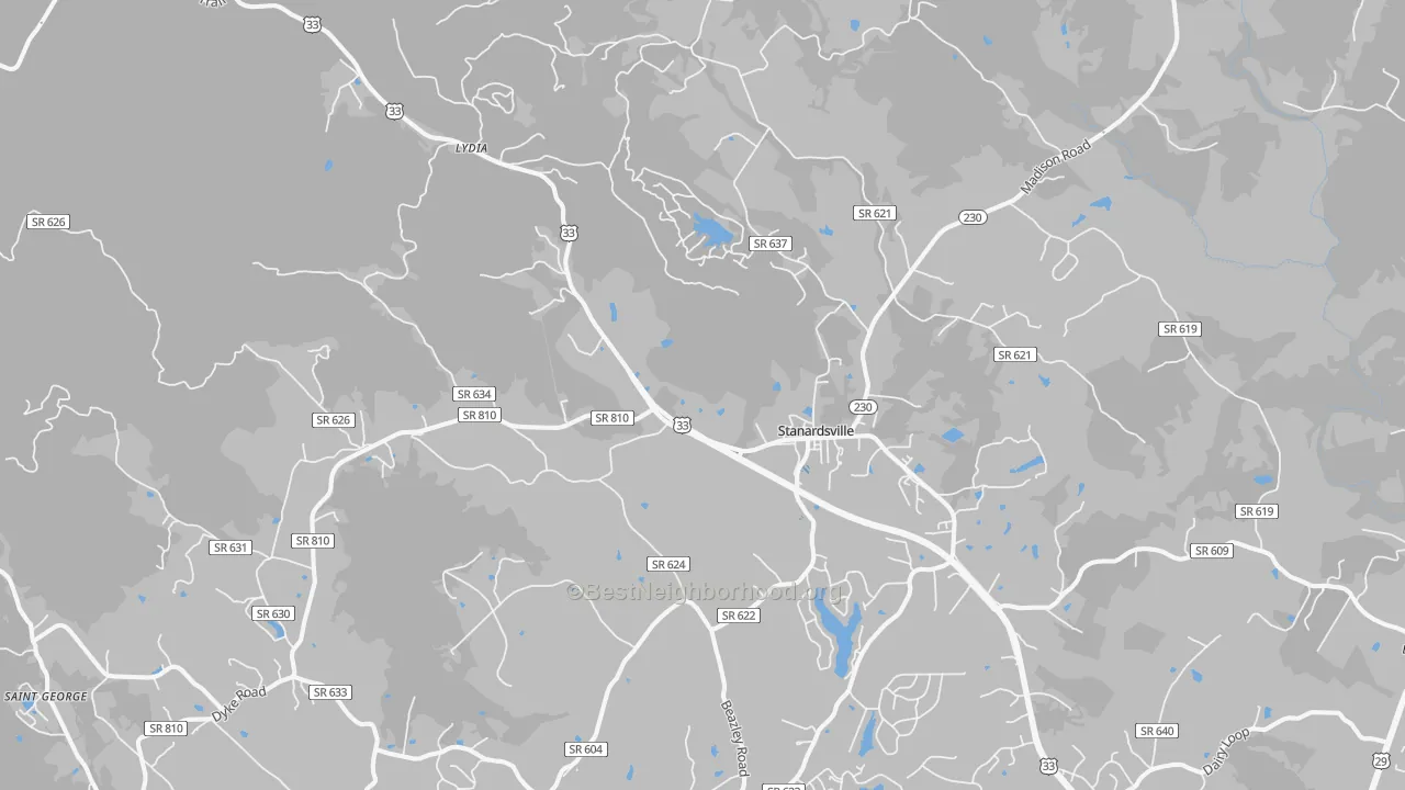 Transit Grade map of Stanardsville, VA