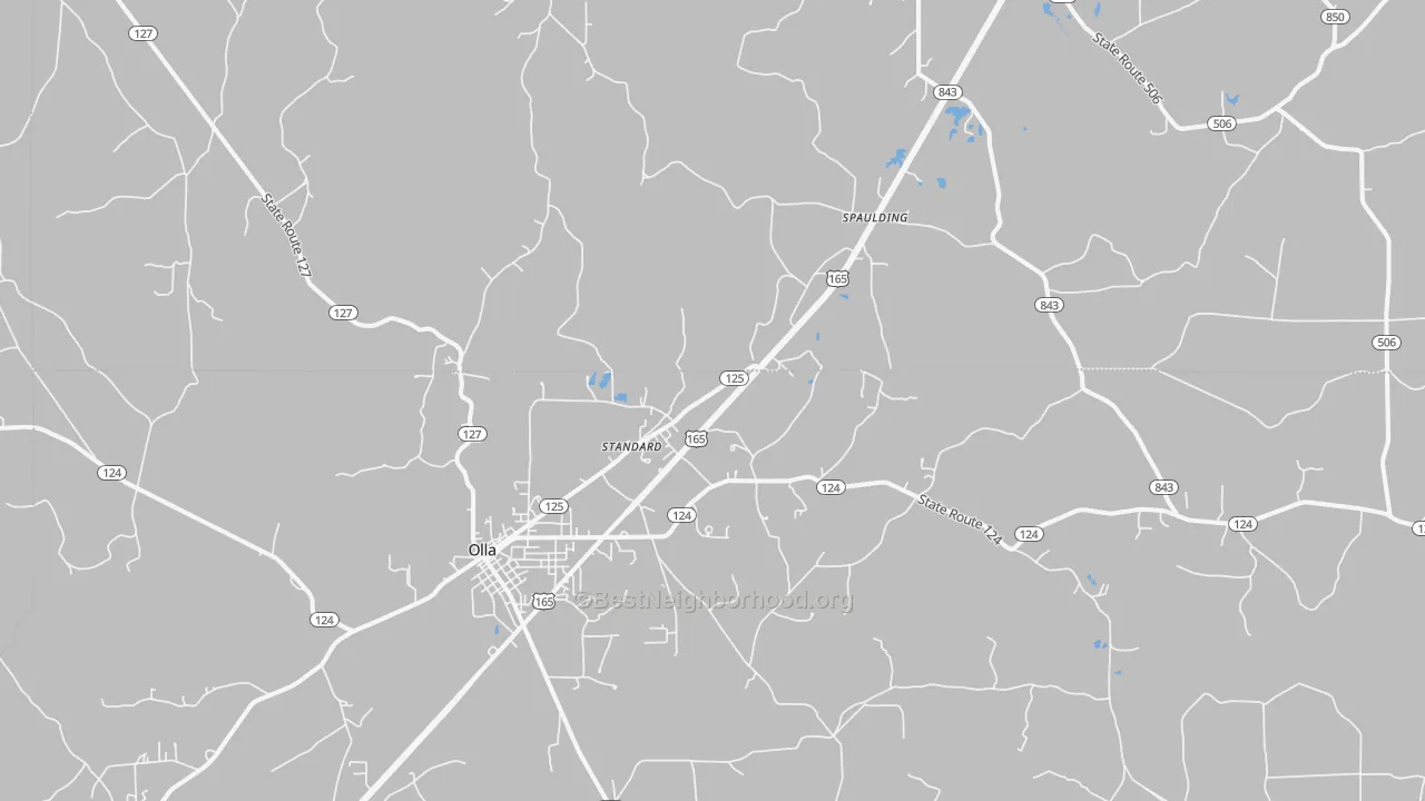 Transit Grade map of Standard, LA