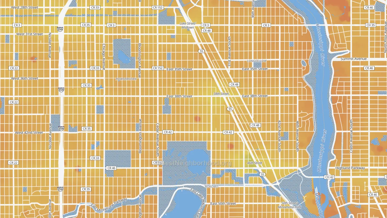 Transit Grade map of Standish, Minneapolis, MN
