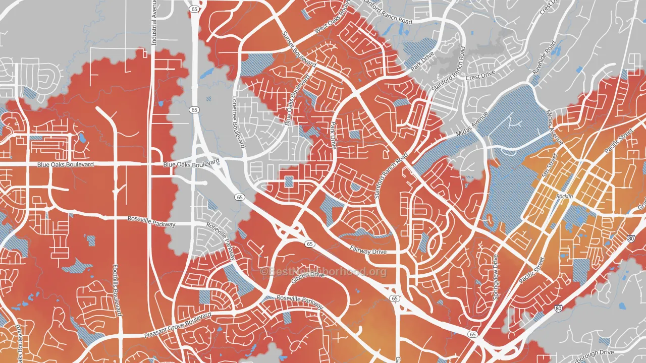 Transit Grade map of Stanford, Roseville, CA
