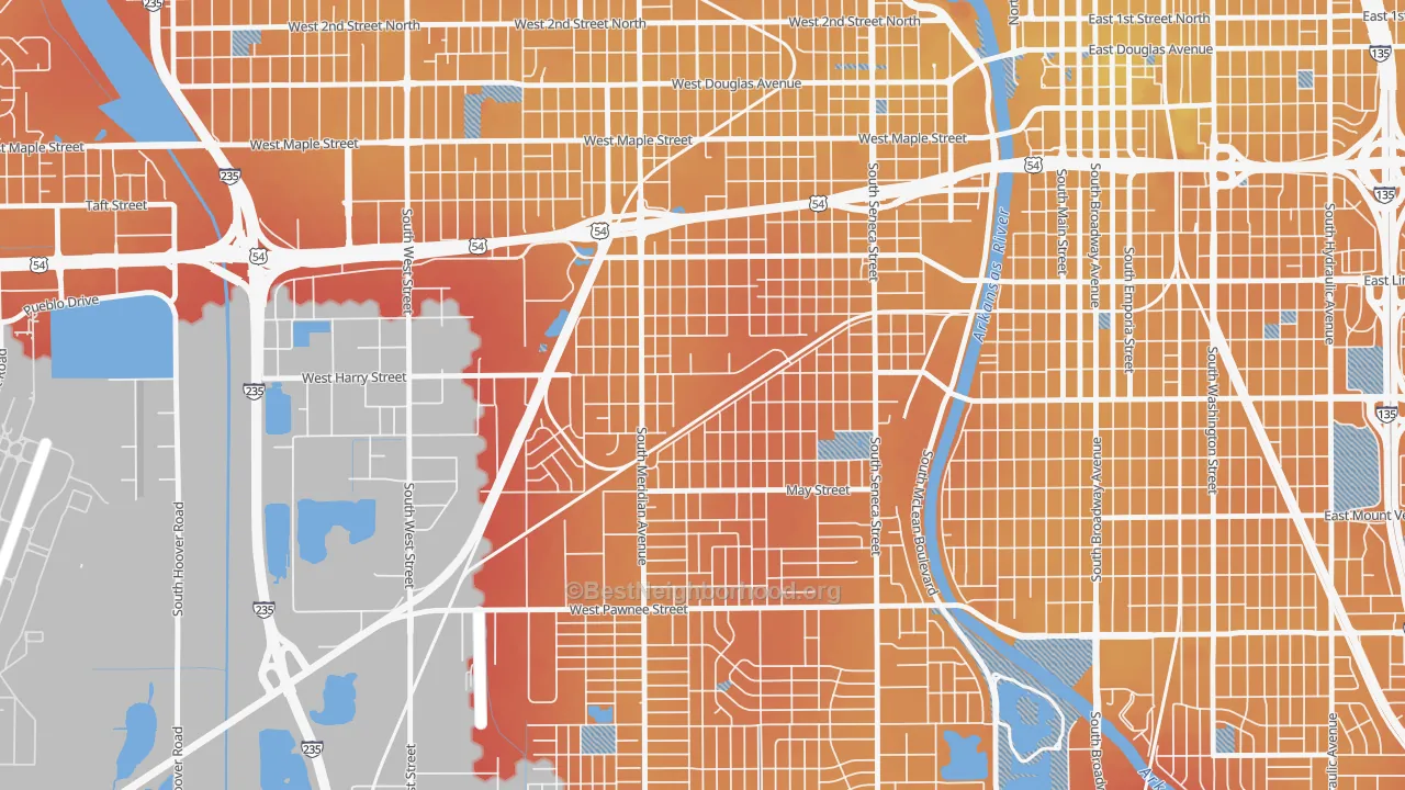 Transit Grade map of Stanley-Aley, Wichita, KS