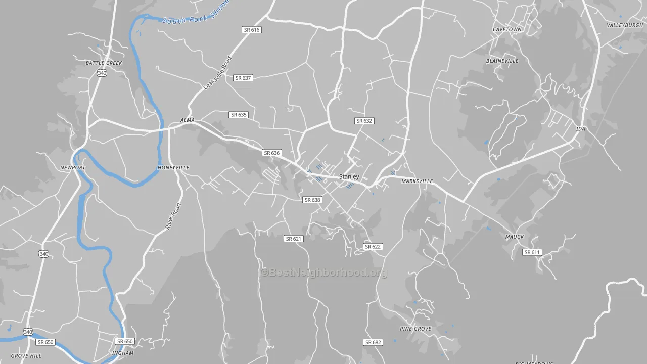 Transit Grade map of Stanley, VA