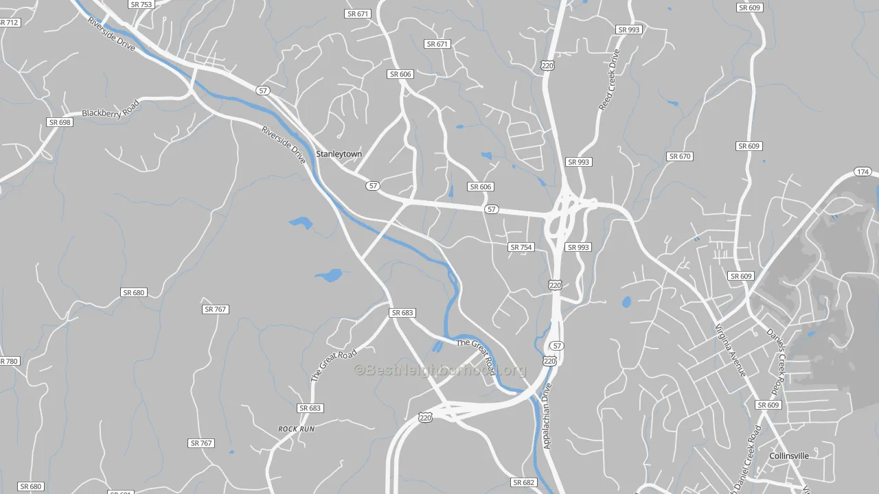 Transit Grade map of Stanleytown, VA