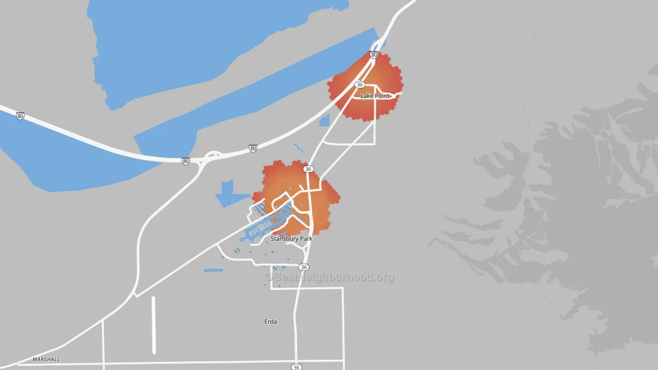 Transit Grade map of Stansbury Park, UT