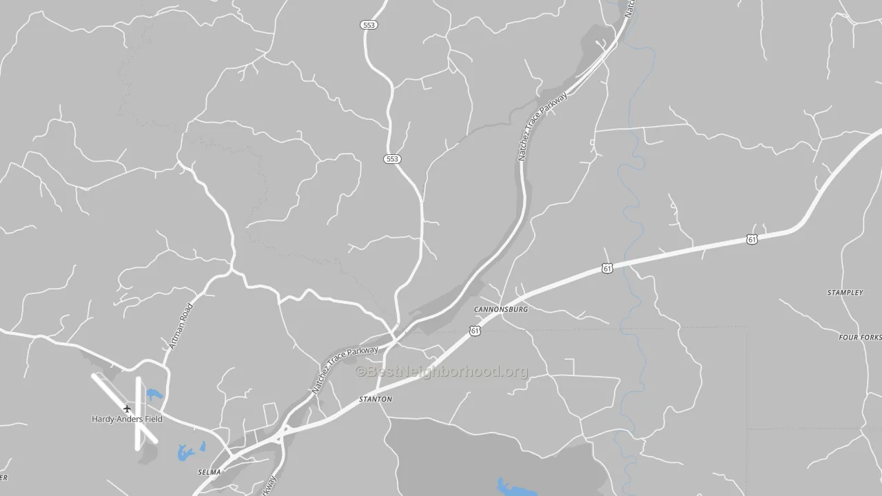 Transit Grade map of Stanton, MS