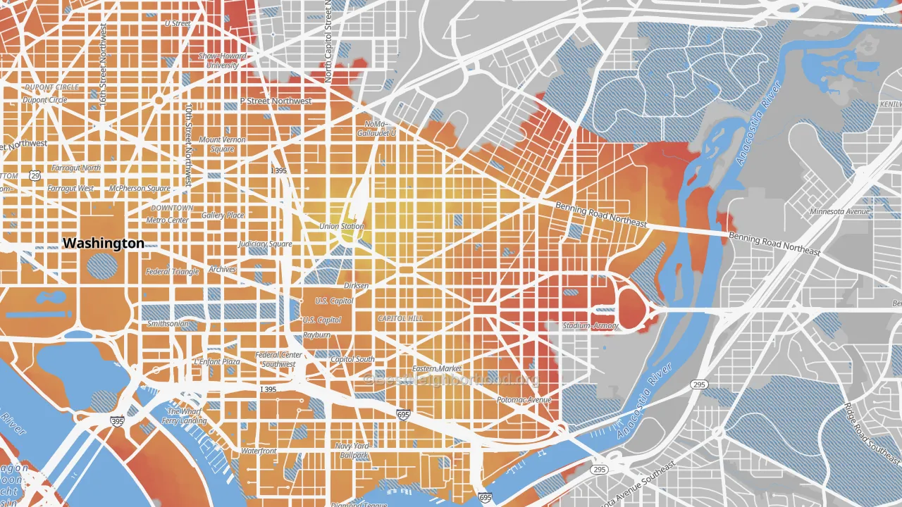 Transit Grade map of Stanton Park, Washington, DC
