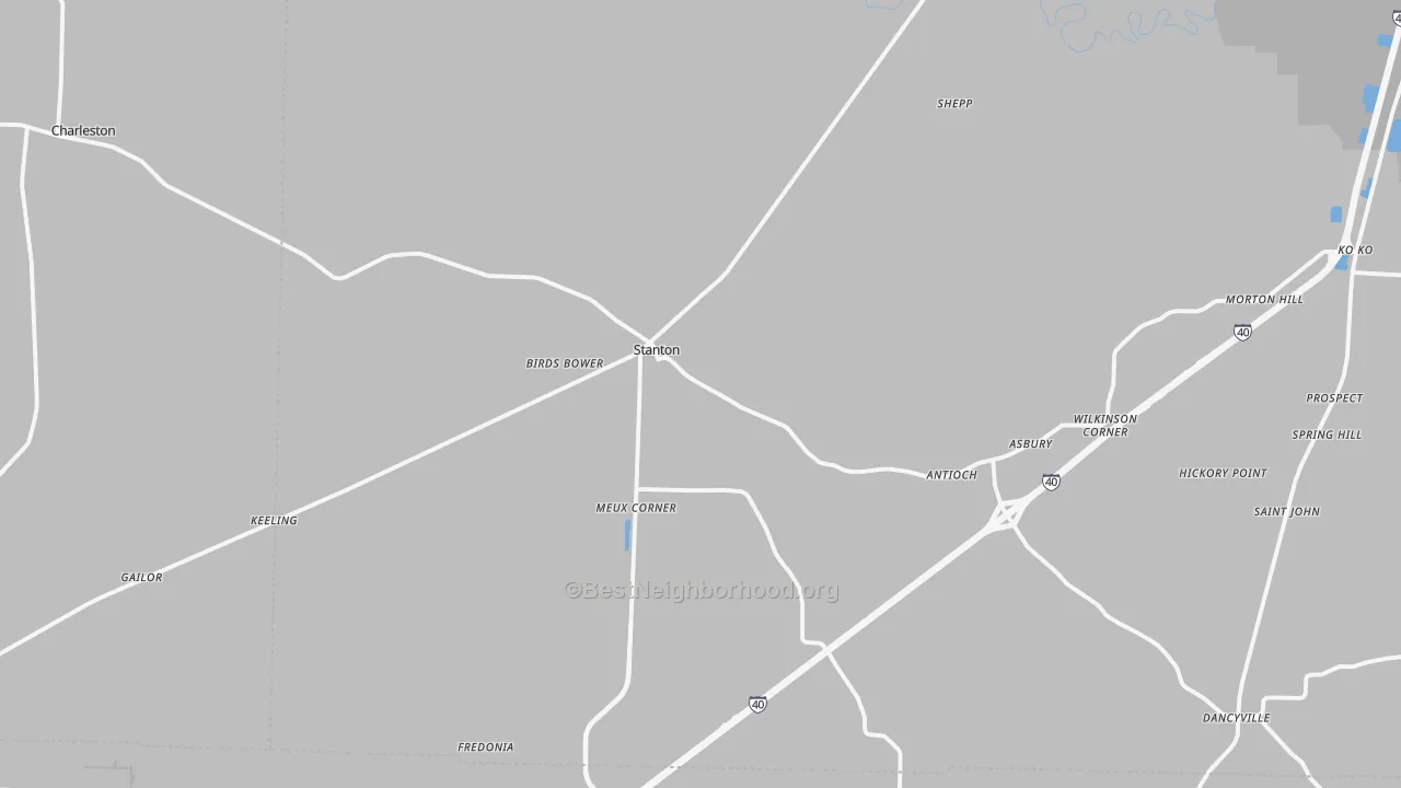 Transit Grade map of Stanton, TN