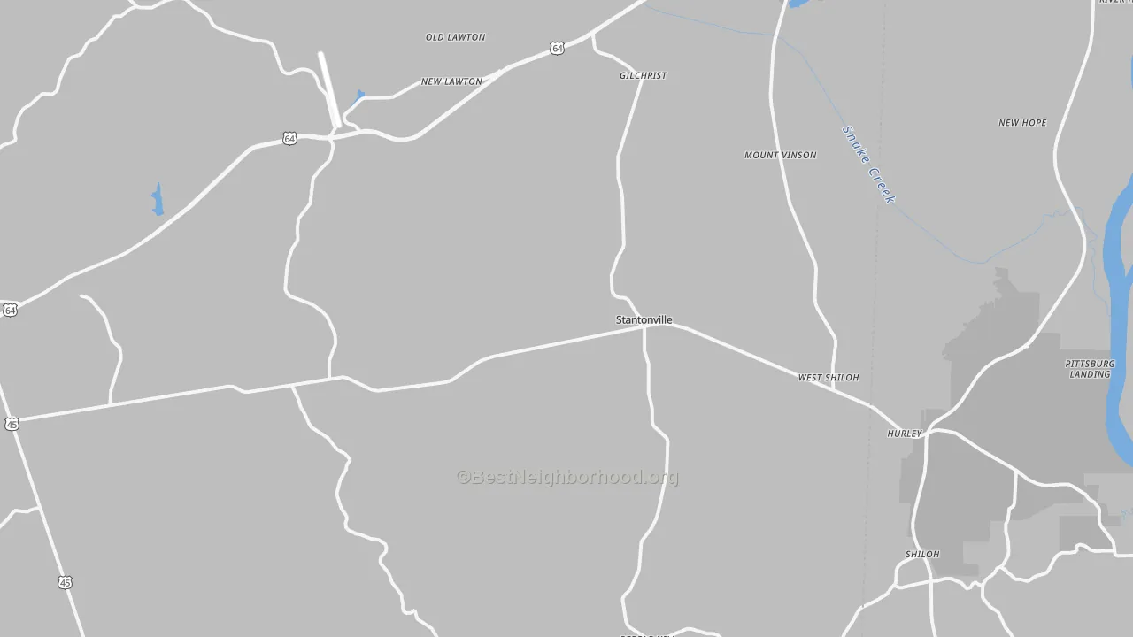 Transit Grade map of Stantonville, TN