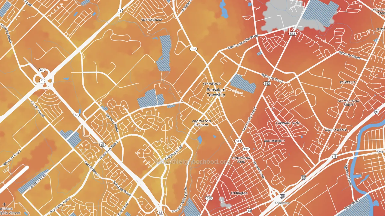 Transit Grade map of Stanwood, Bensalem, PA