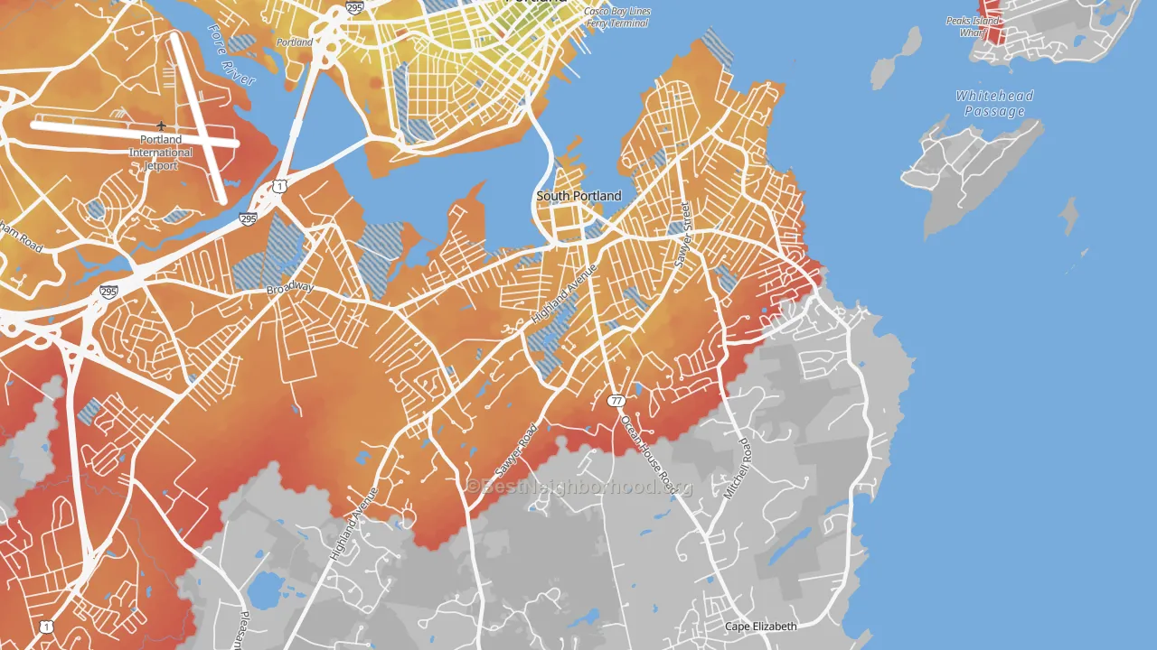 Transit Grade map of Stanwood Park, South Portland, ME