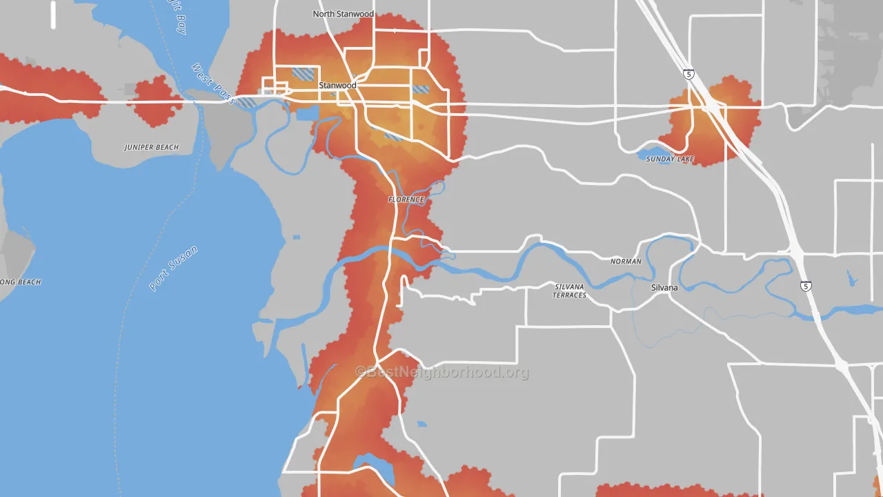 Transit Grade map of Stanwood, WA