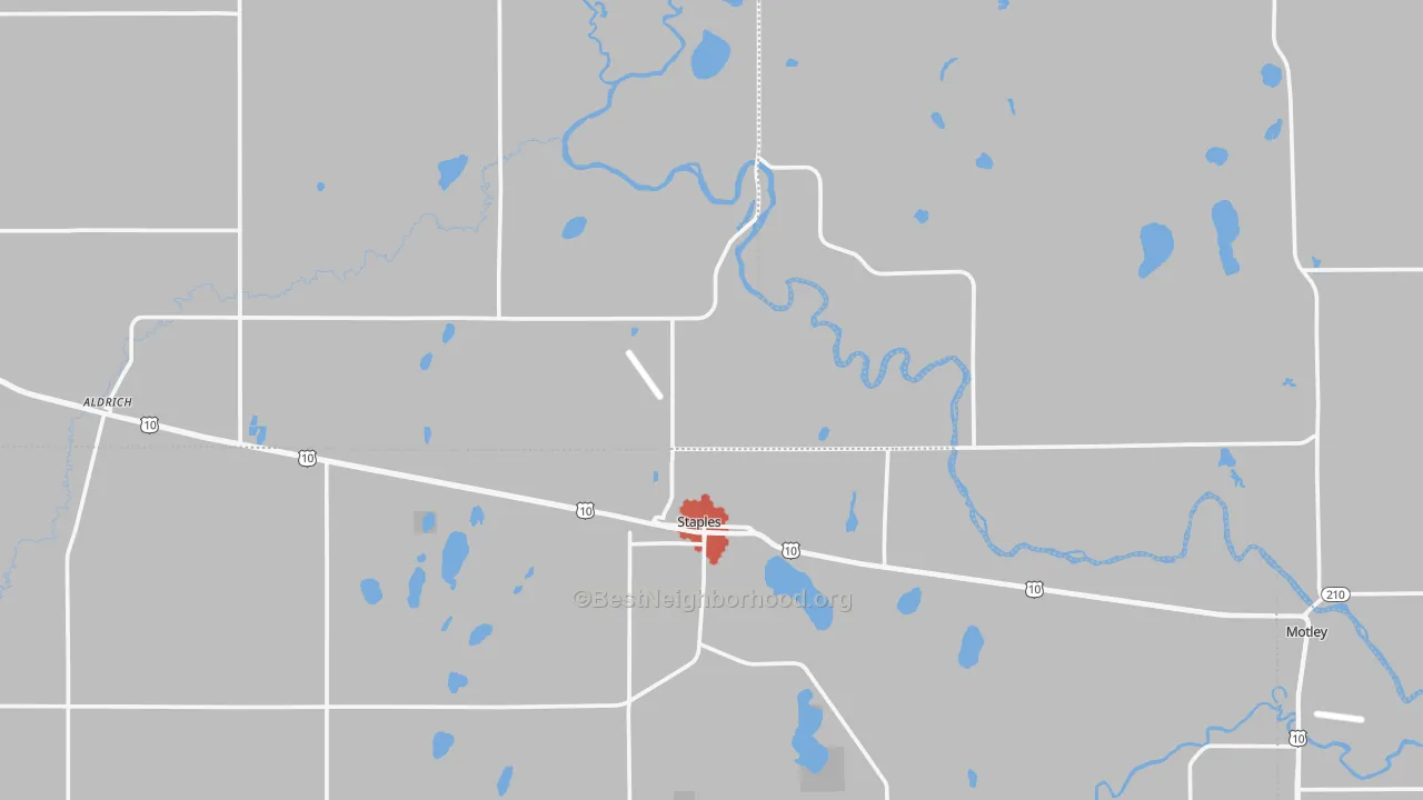Transit Grade map of Staples, MN