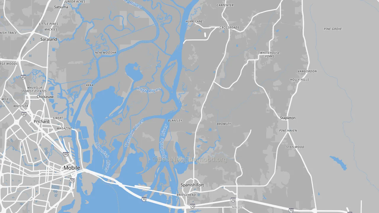 Transit Grade map of Stapleton, AL