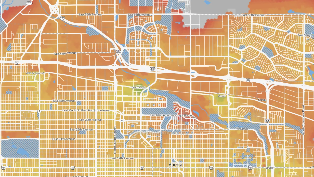 Transit Grade map of Stapleton, Denver, CO