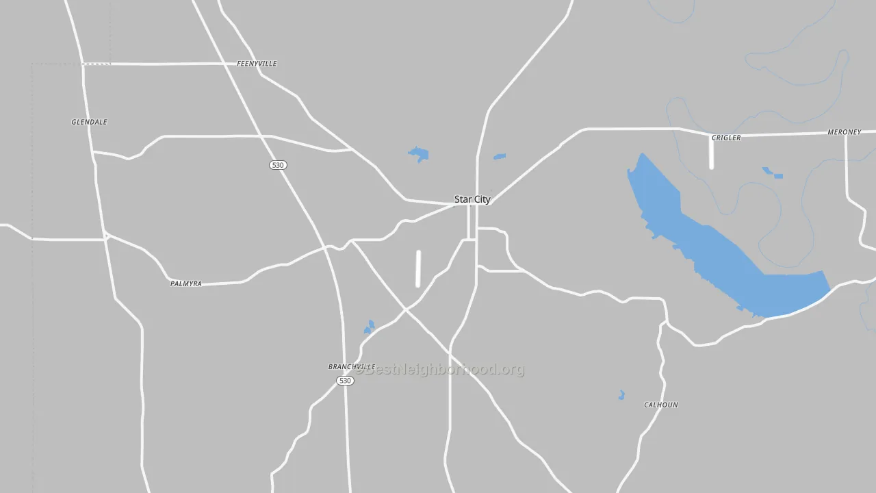 Transit Grade map of Star City, AR