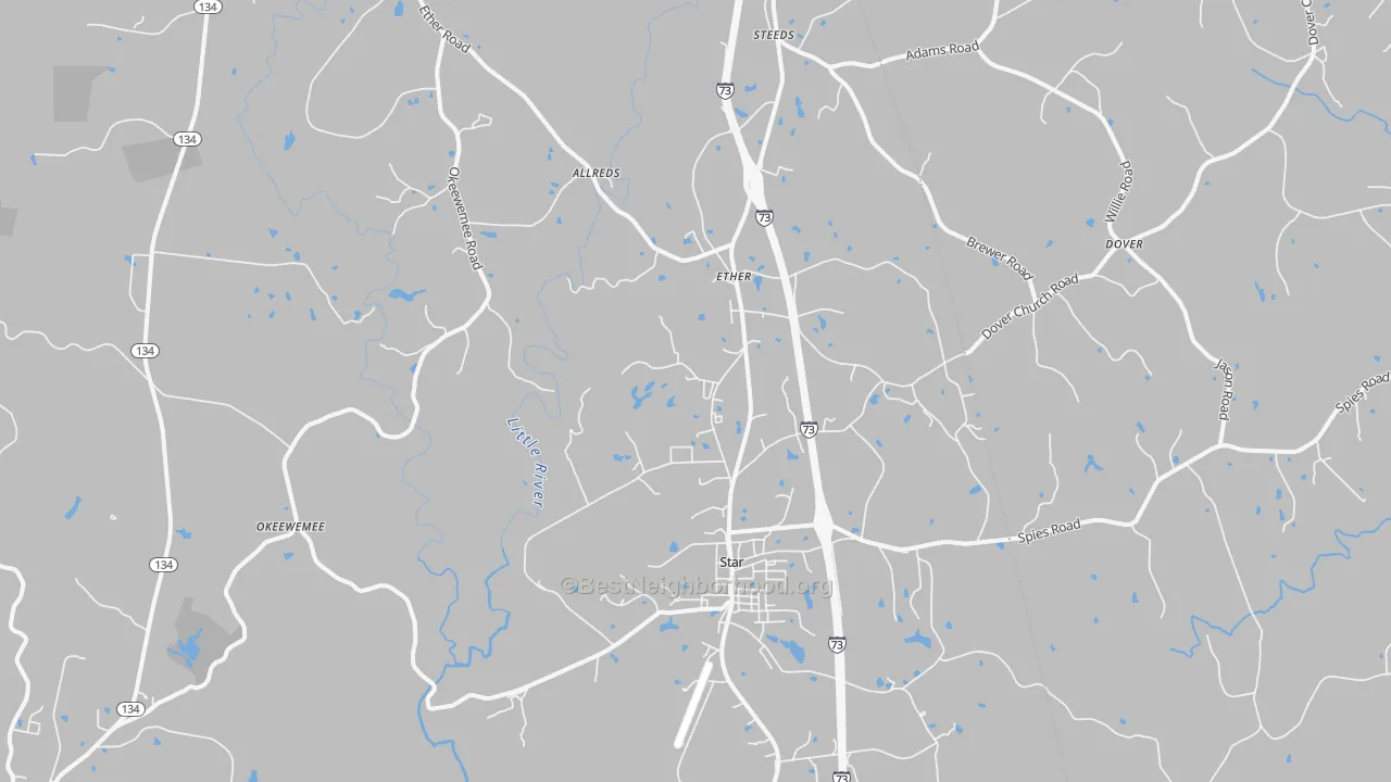 Transit Grade map of Star, NC