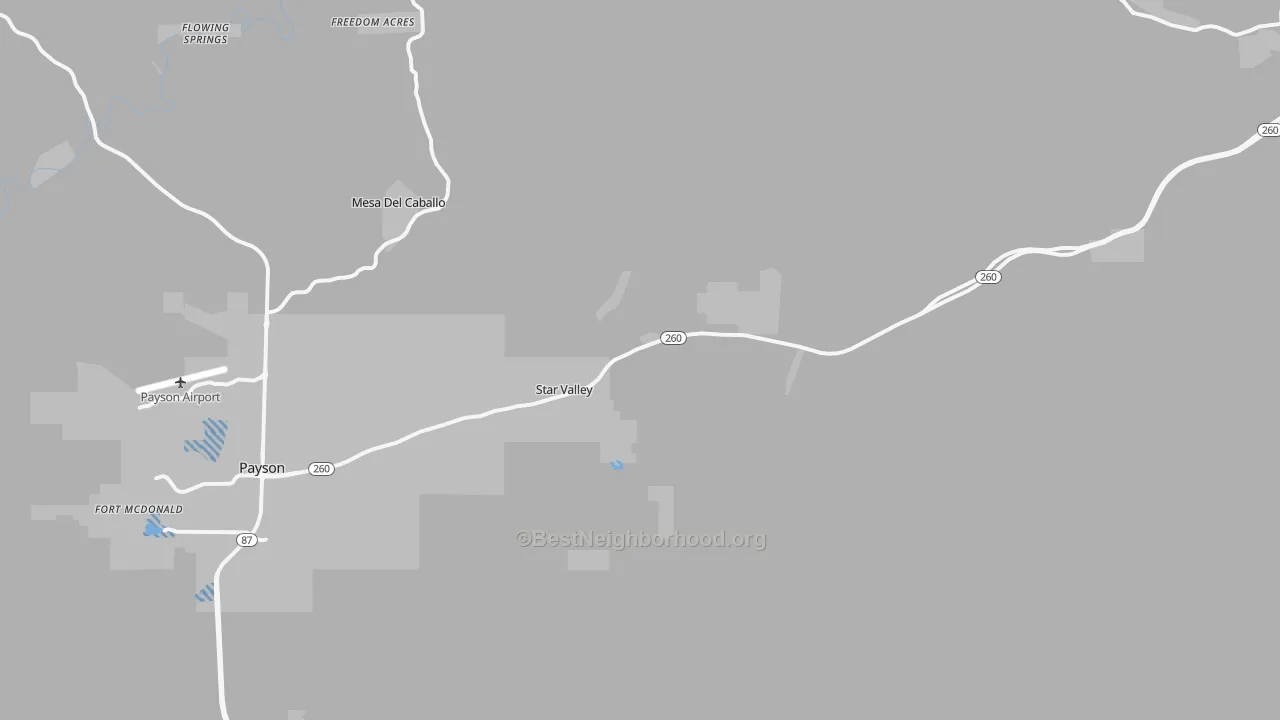 Transit Grade map of Star Valley, AZ