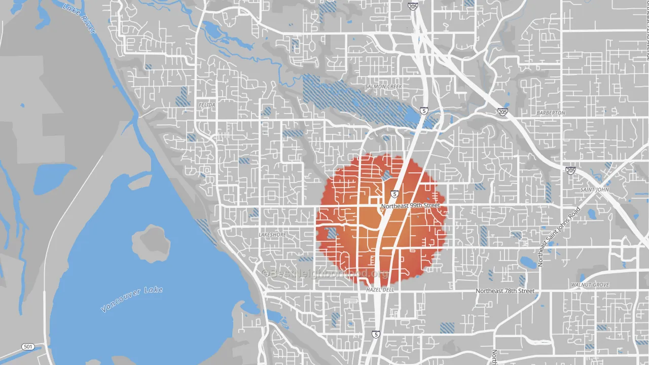 Transit Grade map of Starcrest, Salmon Creek, WA