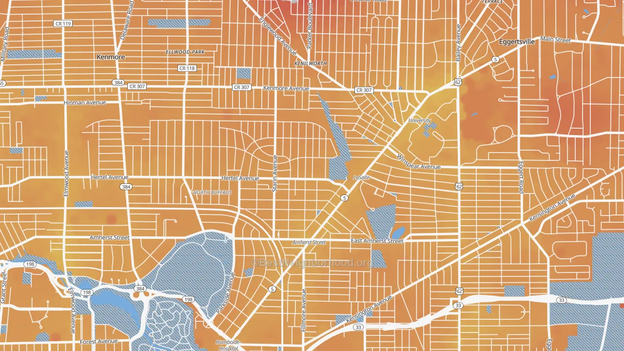 Transit Grade map of Starin Central, Buffalo, NY