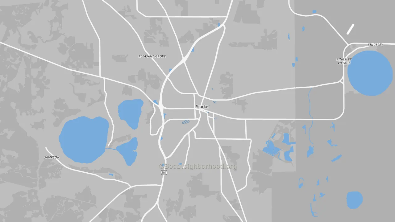 Transit Grade map of Starke, FL