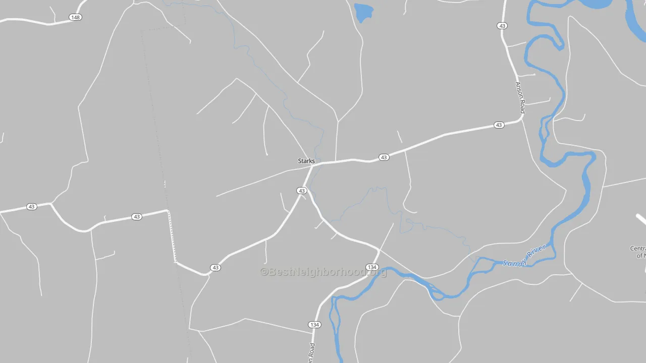 Transit Grade map of Starks, ME