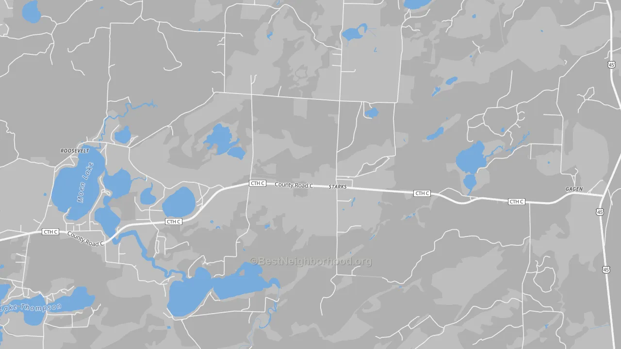 Transit Grade map of Starks, WI