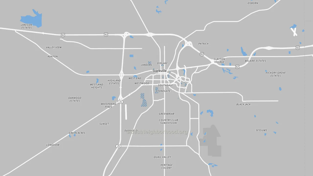 Transit Grade map of Starkville, MS
