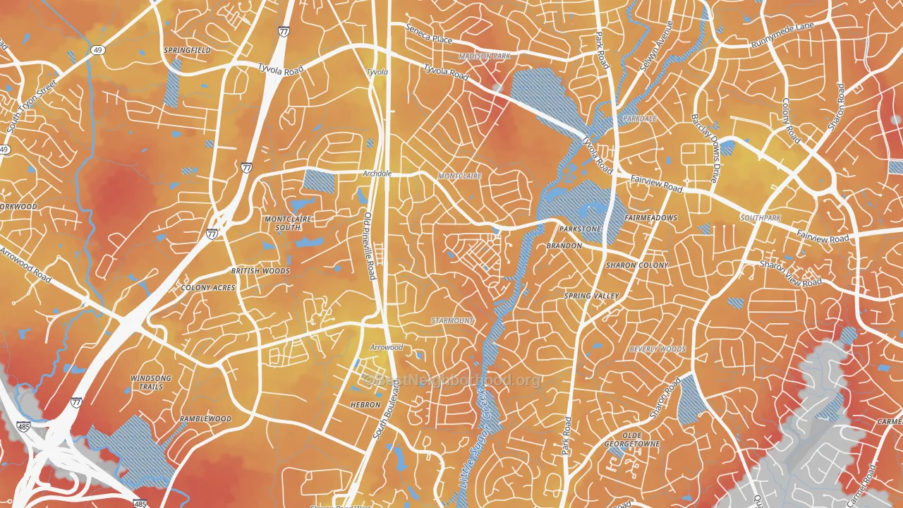 Transit Grade map of Starmount, Charlotte, NC