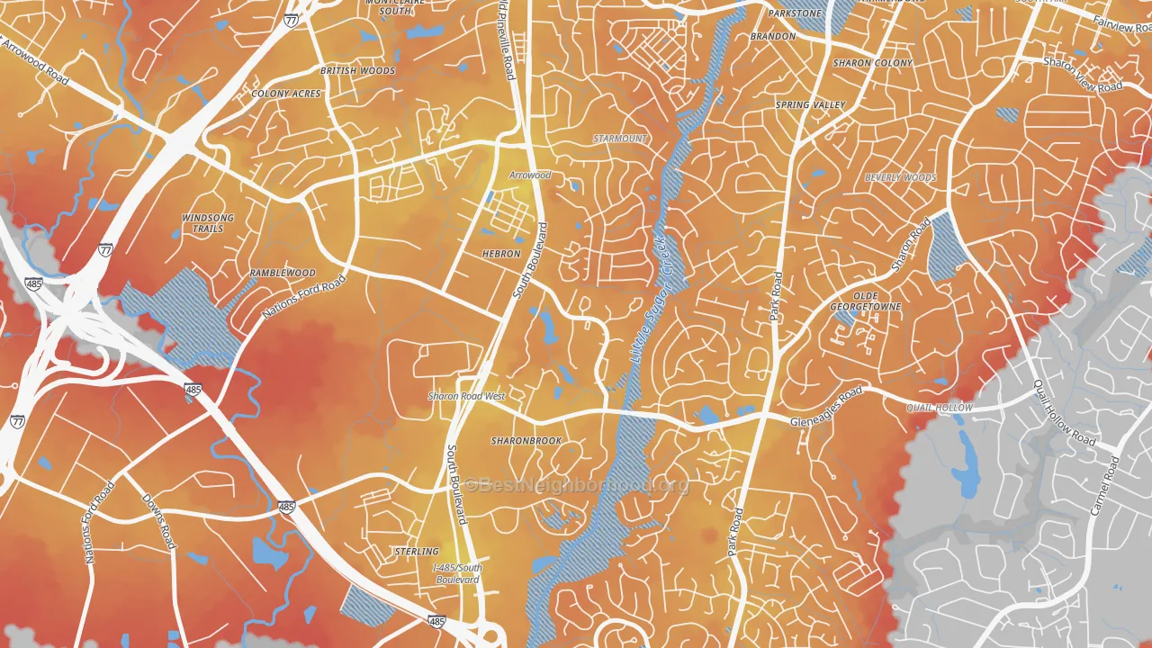 Transit Grade map of Starmount Forest-Charlotte, Charlotte, NC