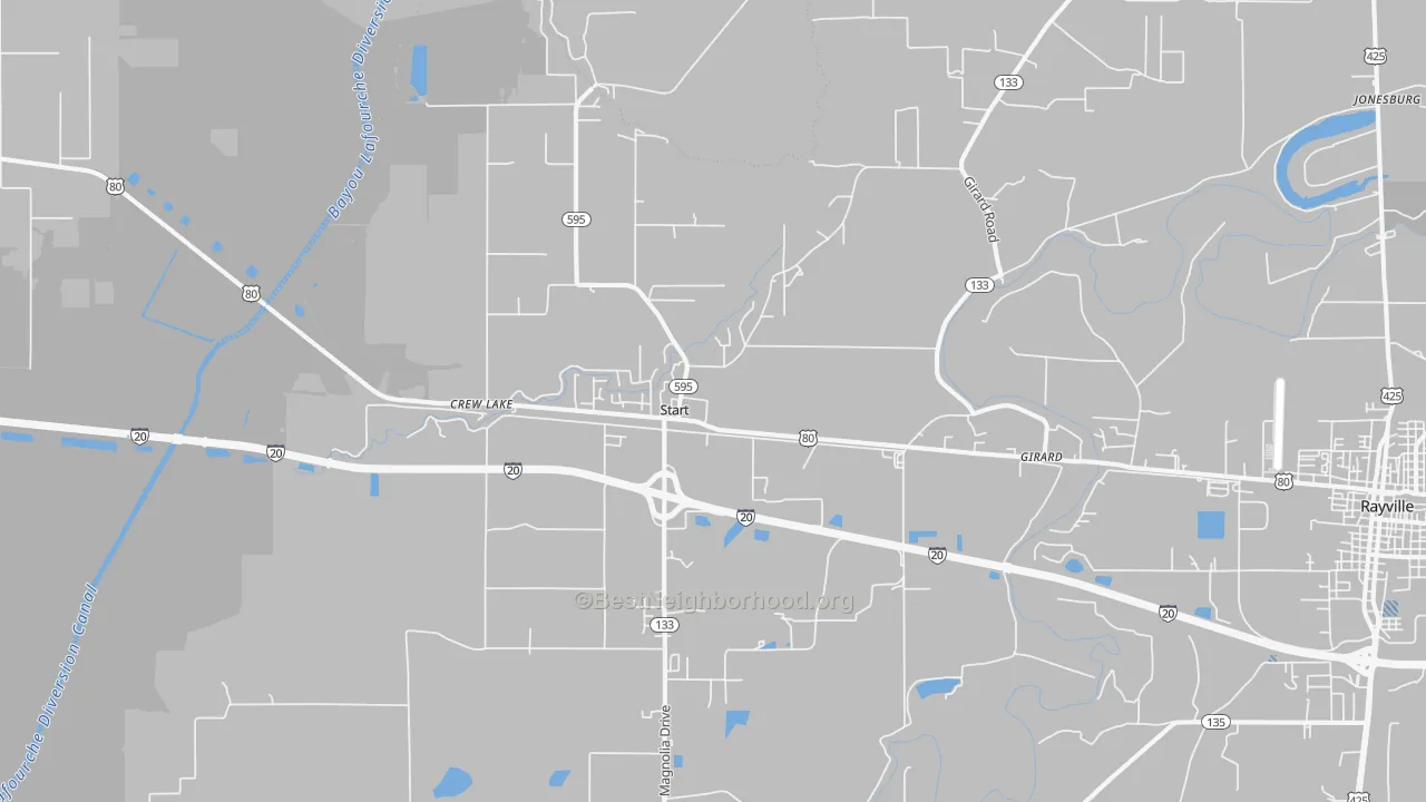 Transit Grade map of Start, LA